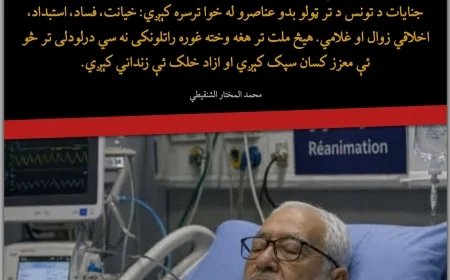 د استاذ راشد الغنوشي بندي ساتل؛ سره له دې چي روغتیايي حالت ئې ډېر د تشویش وړ دئ؛